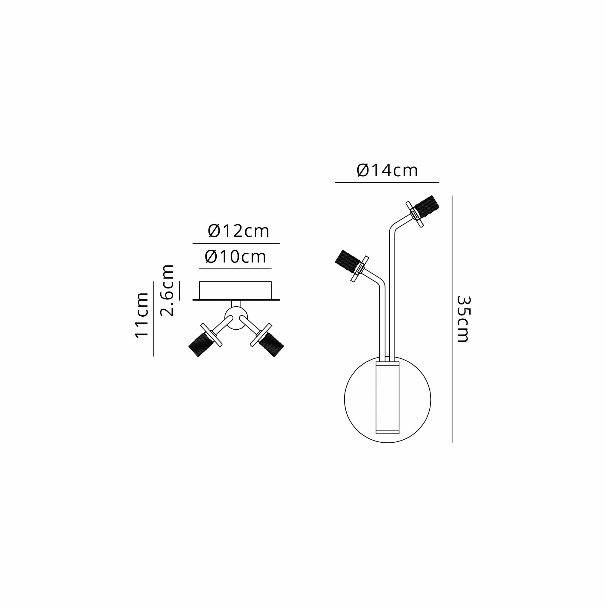 Caledon Wall Light, 2 Light G9 Various Glass Finishes