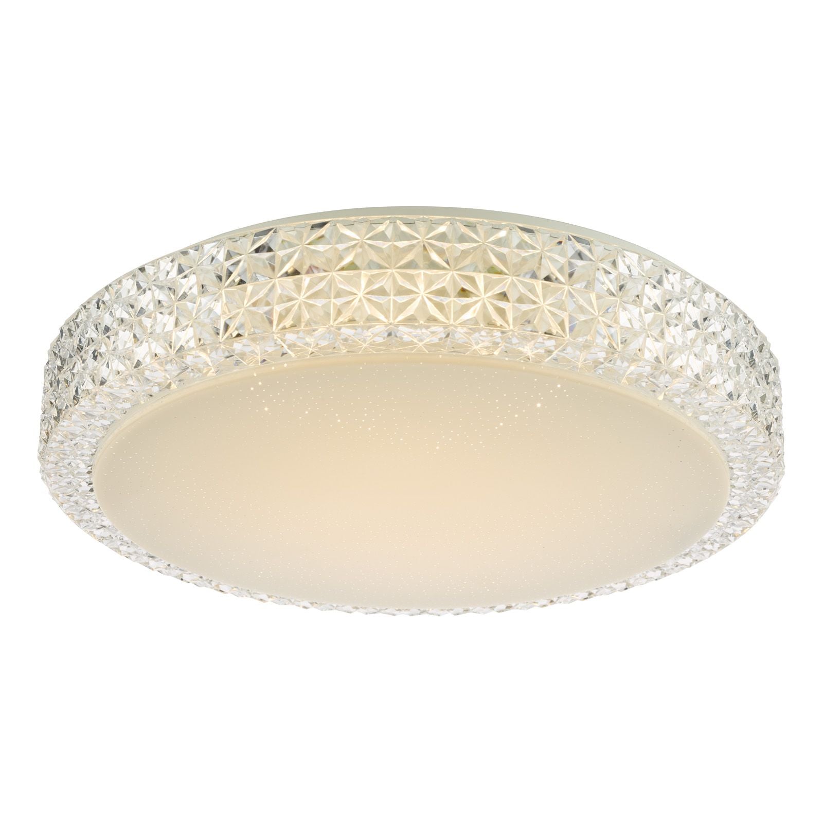 Liana LED Flush Ceiling Light-  Clear Faceted Plastic