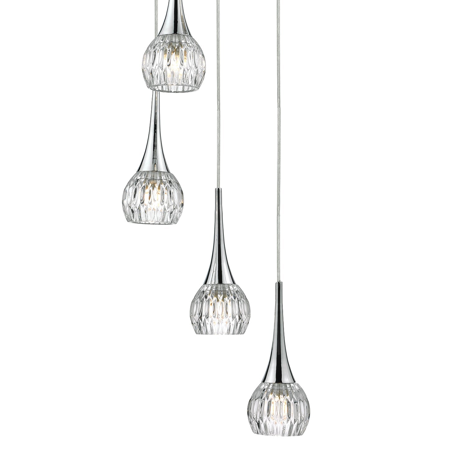 Lyall 3/5Lt Pendant Polished Chrome Glass G9