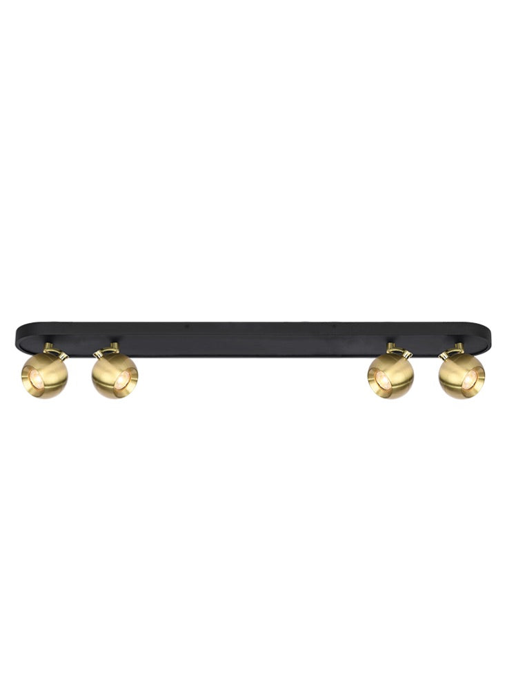 Lens 3/4lt Bar Spotlight - Matt White/Black & Brass