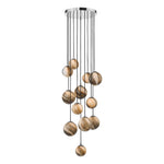 Mikara 12 Light Cluster Pendant Polished Chrome Glass 2.5M