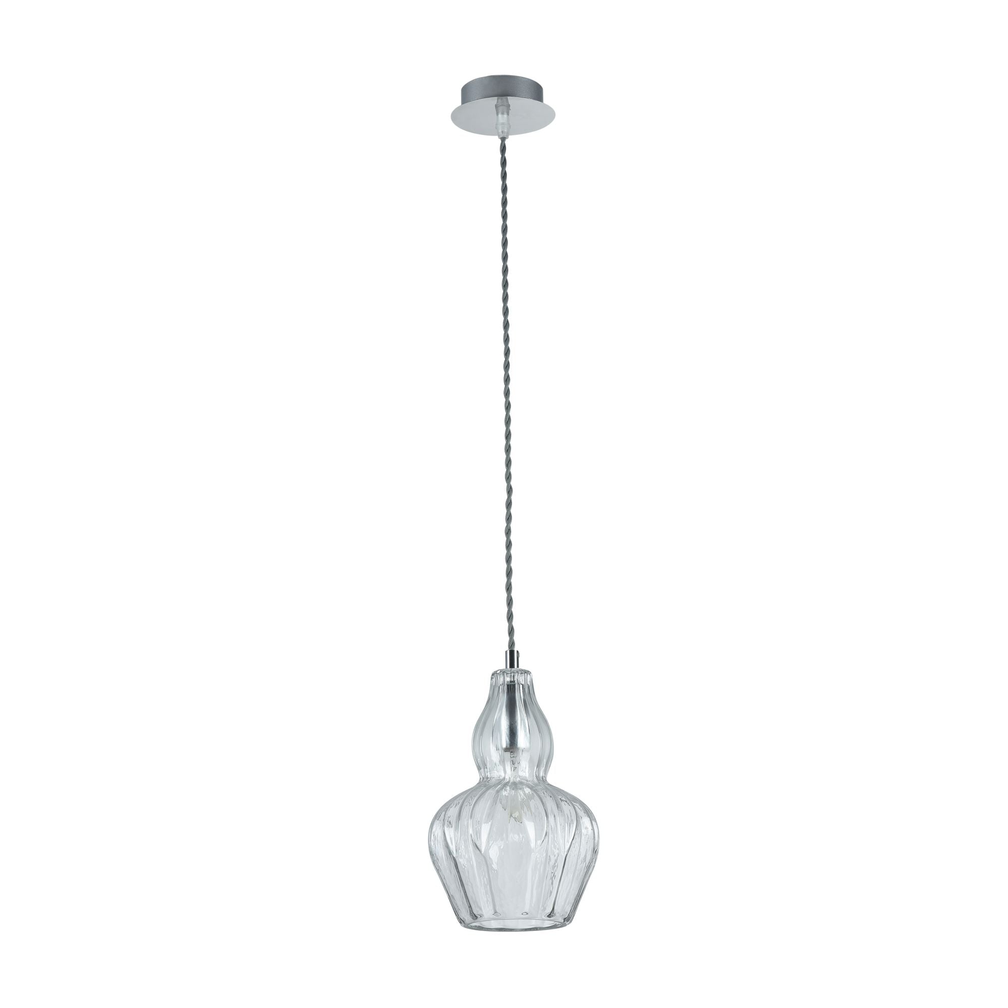 Eustoma Pendant Light - Nickel & Blue/Nickel & Transparent Finish