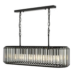 Naeva 5 Light Pendant-  Matt Black and Crystal