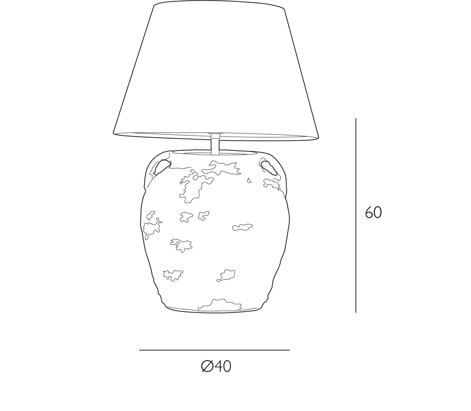 Napa Table Lamp Base Only- Cotswold Stone/ Terracotta