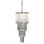 Bentley 8Lt Gold and Clear Glass 4 Tiered Chandelier