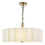 Noura 3 Light Pendant- Ivory and Antique Bronze