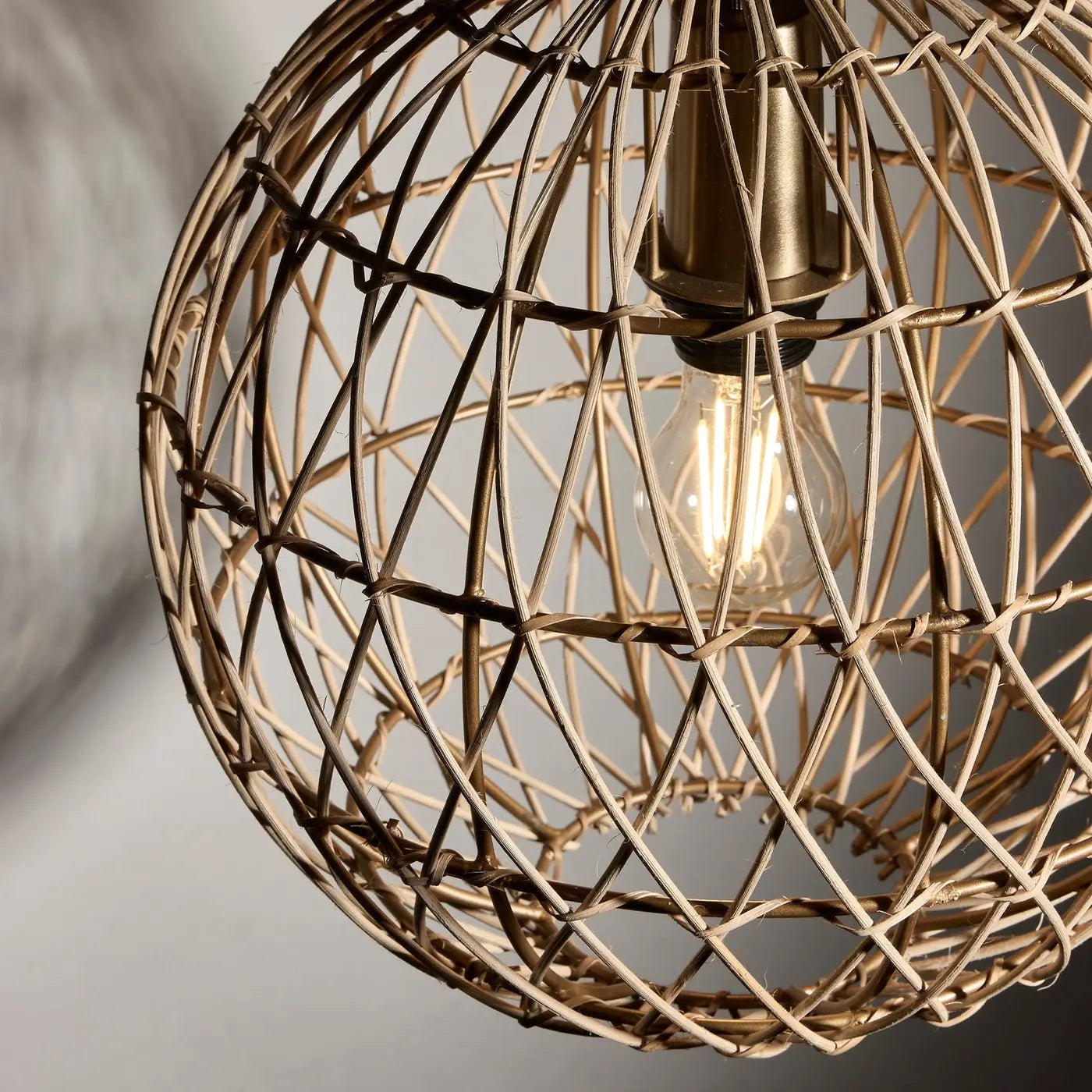Coastal Rattan Ceiling Pendant Light - Globe