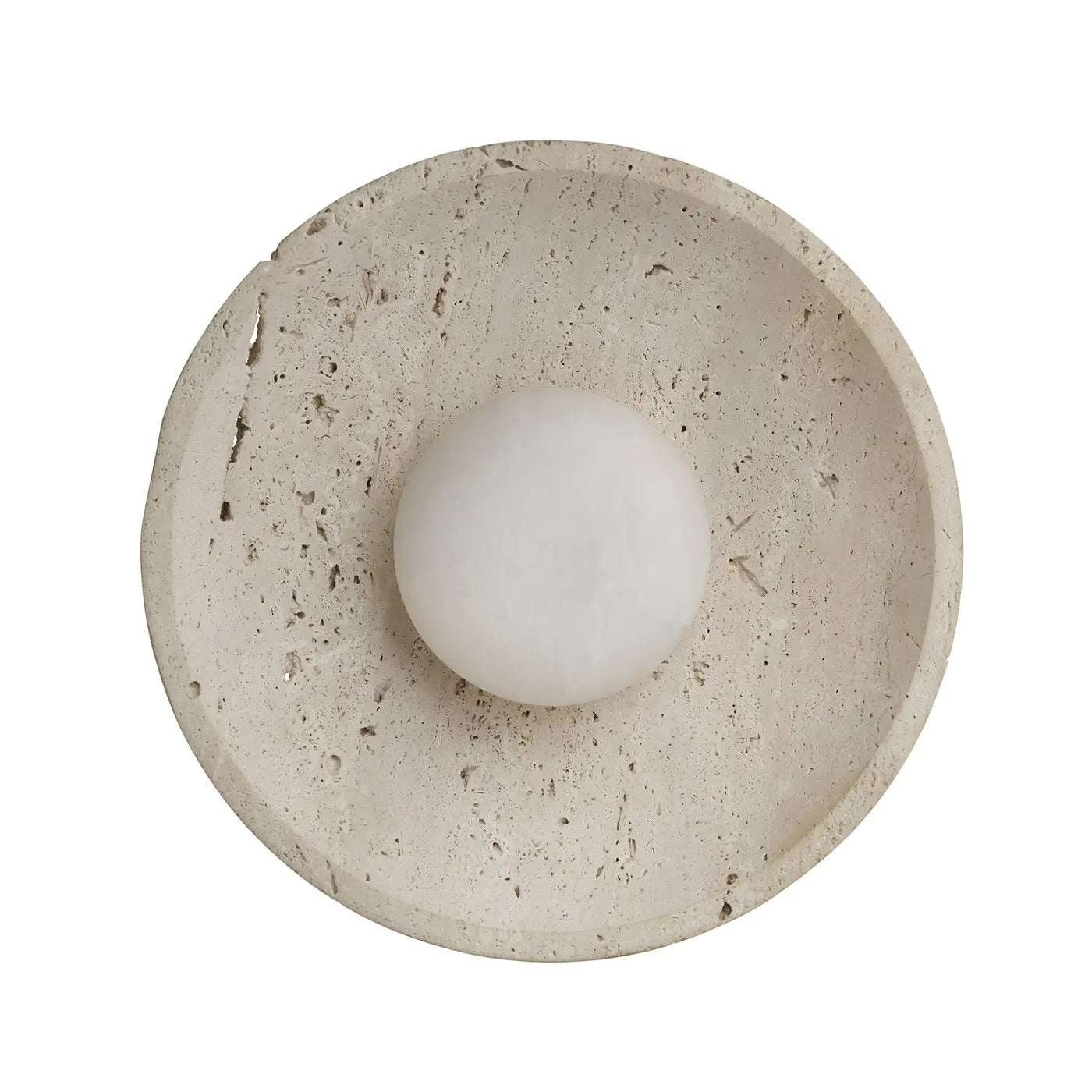 Travertine & Alabaster Diffuser Wall Light - 10 inch - Natural