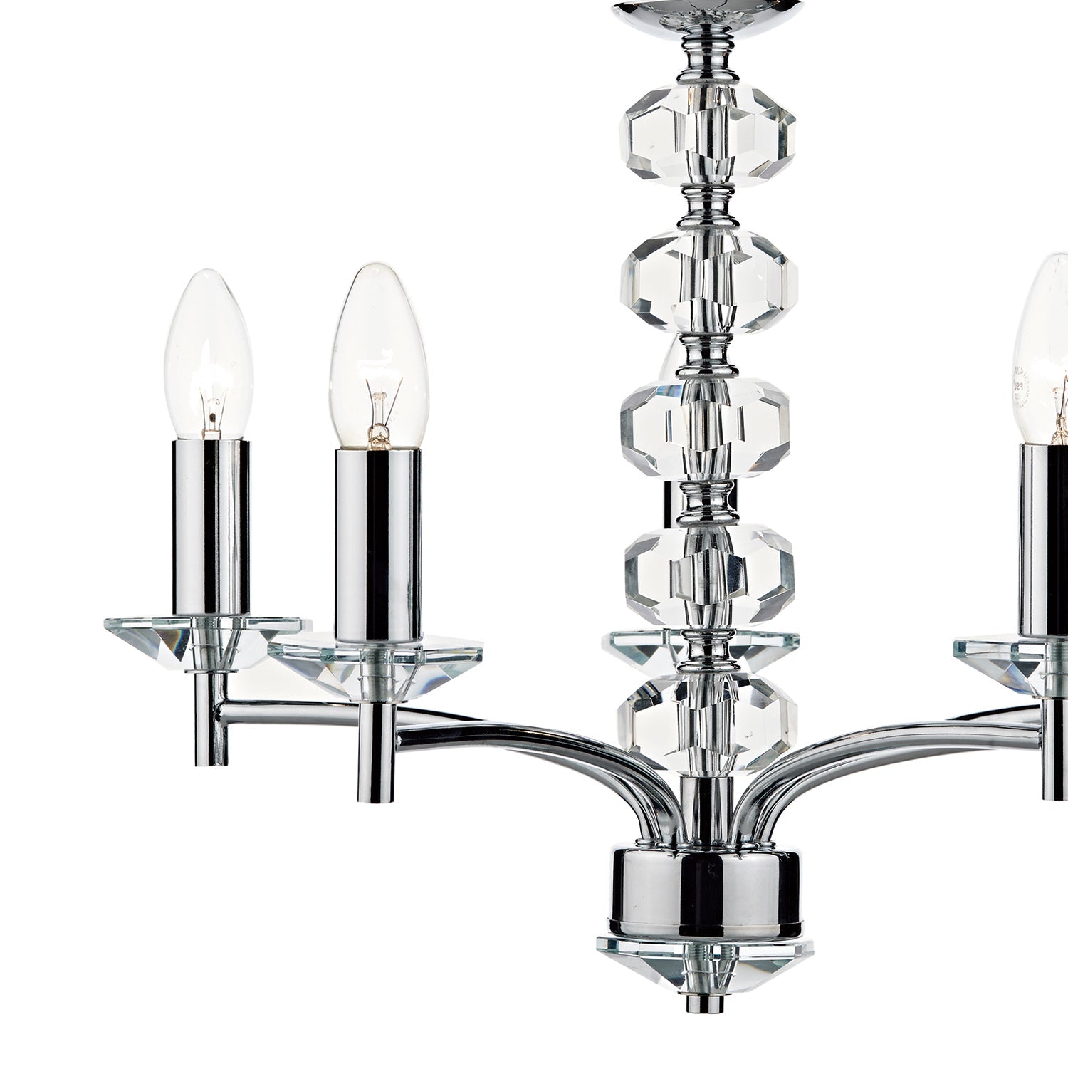 Oleana 5 Light Fitting Polished Chrome Crystal