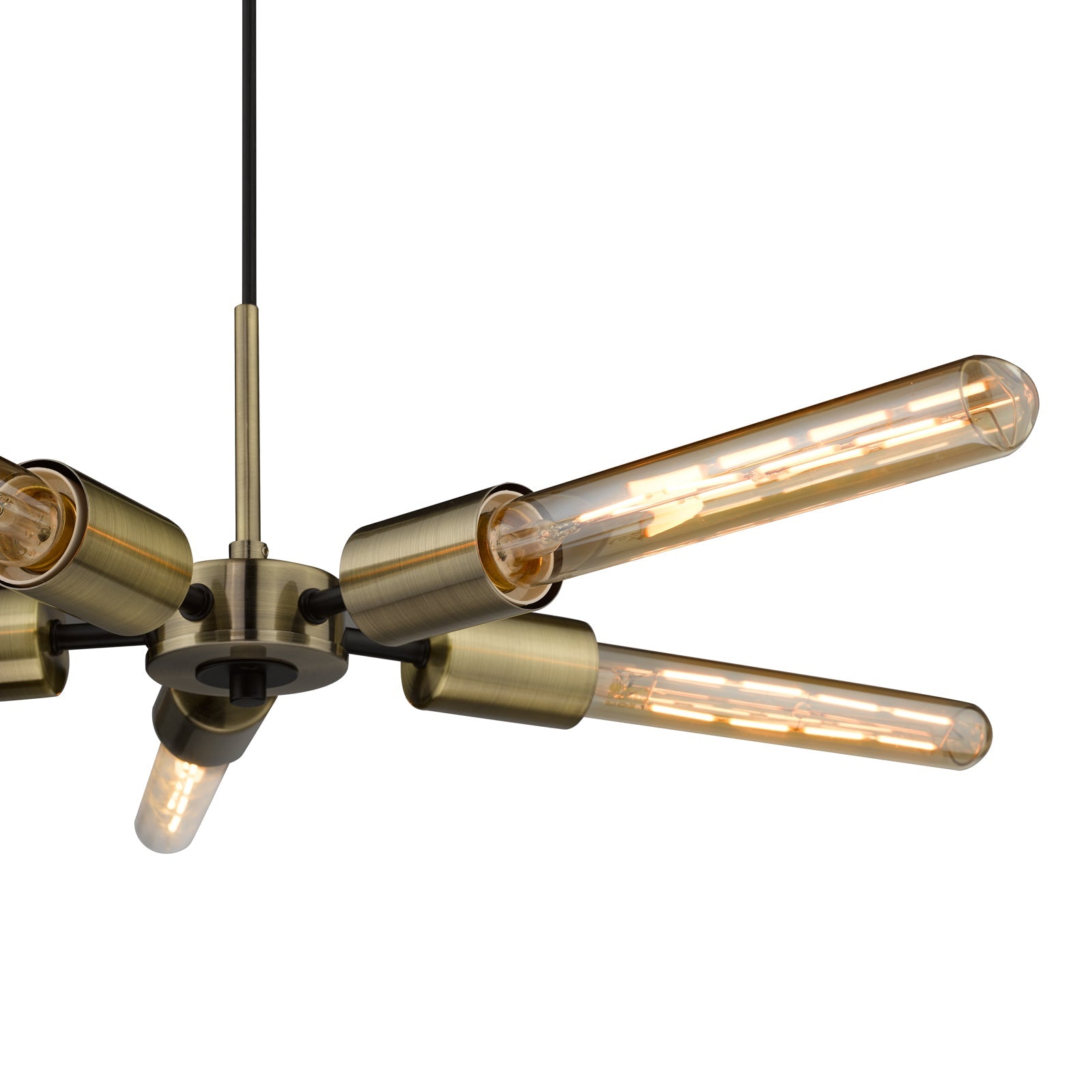 Onika 5 Light Pendant Antique Brass & Matt Black
