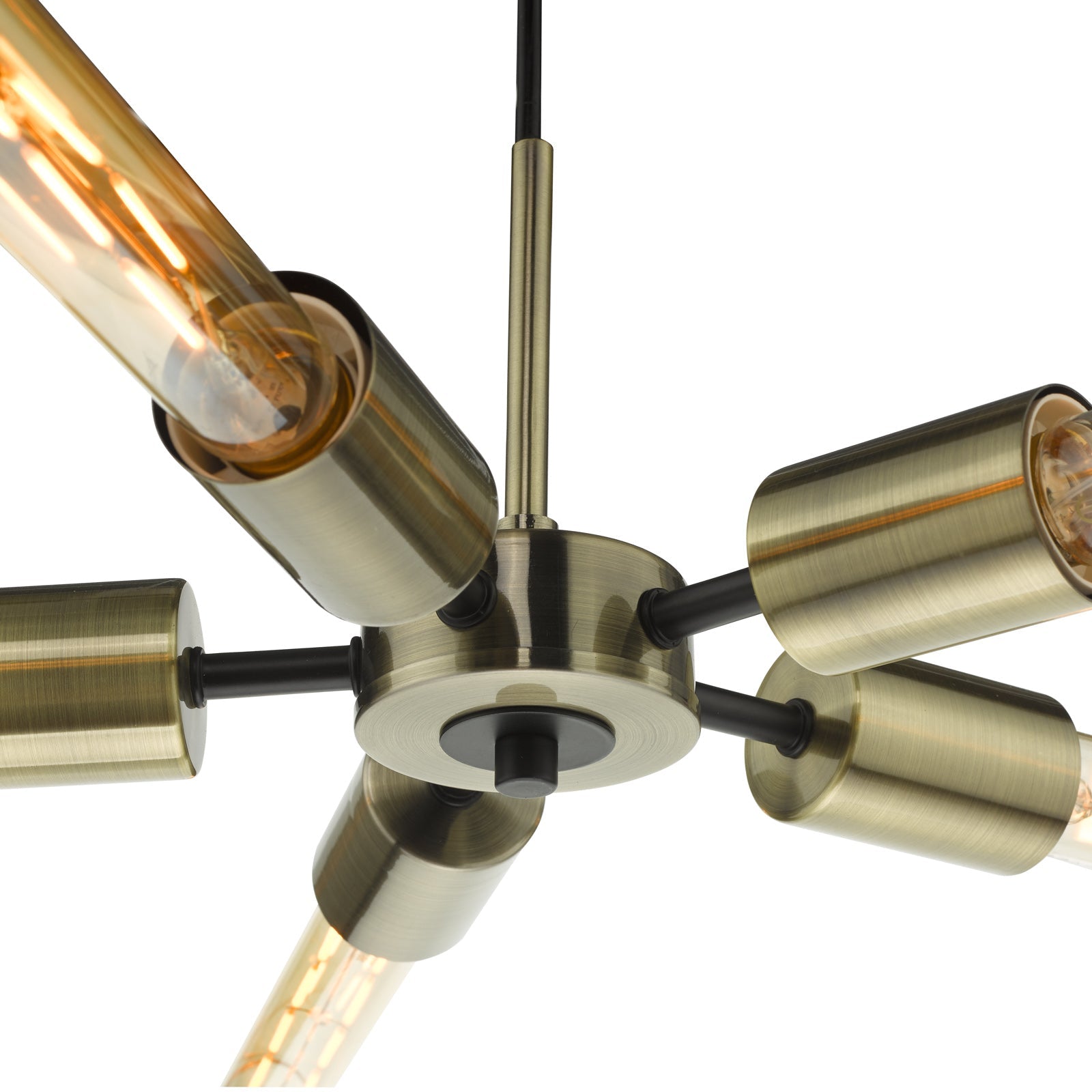 Onika 5 Light Pendant Antique Brass & Matt Black