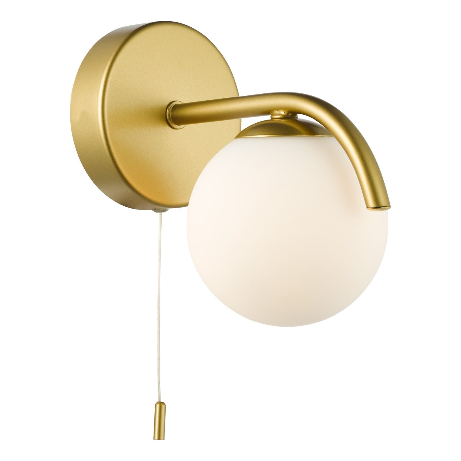 Orlena Wall Light- Matt Black/ Satin Gold and Opal Glass