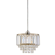Arles Easy Fit Crystal Pendant E27 Antique Brass/Polished Chrome