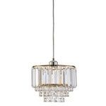 Arles Easy Fit Crystal Pendant E27 Antique Brass/Polished Chrome