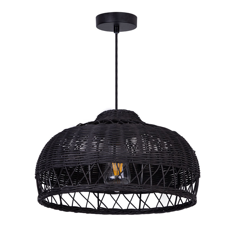 Harvest Rattan Pendant- Black/ Beige Rattan Finishes