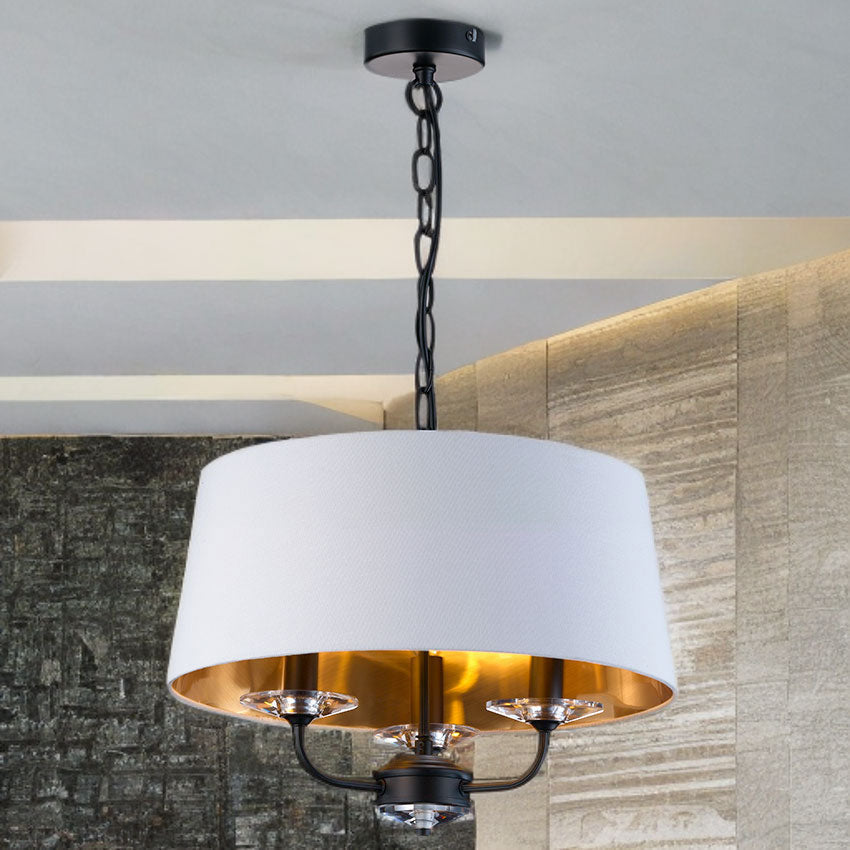Stylo 3/5Lt Hanging Shade Ceiling Light - Antique Brass/Polished Nickel Finish