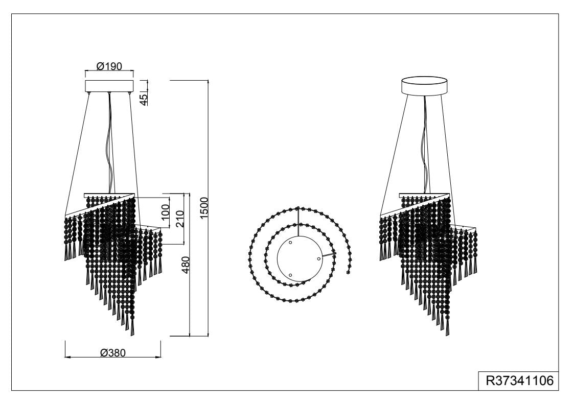 Pomp 1Lt LED Crystal Ceiling Light - Small/ Large
