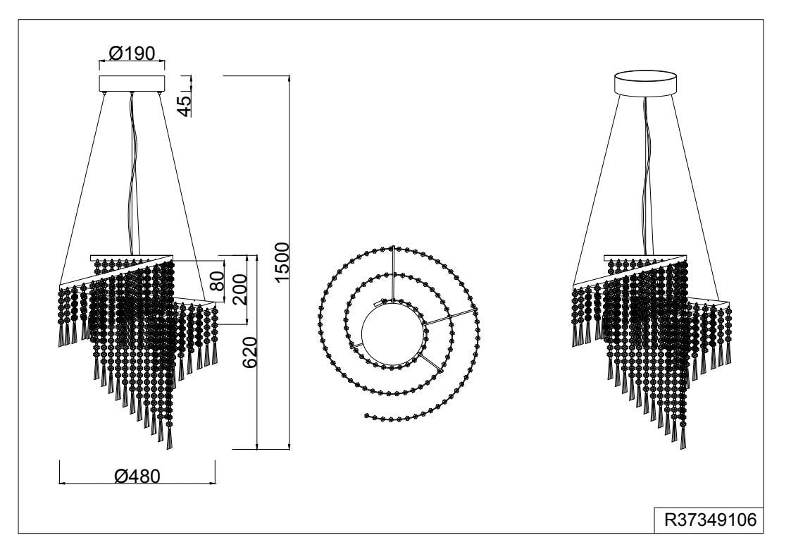 Pomp 1Lt LED Crystal Ceiling Light - Small/ Large