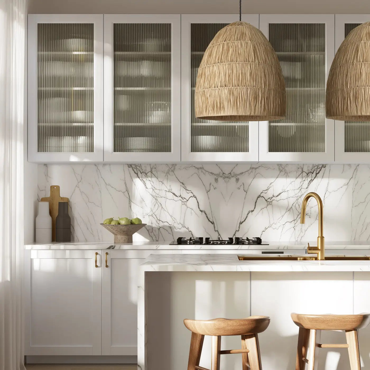 Raffia Ceiling Pendant Light - Globe/ Cone/ Bell - Natural