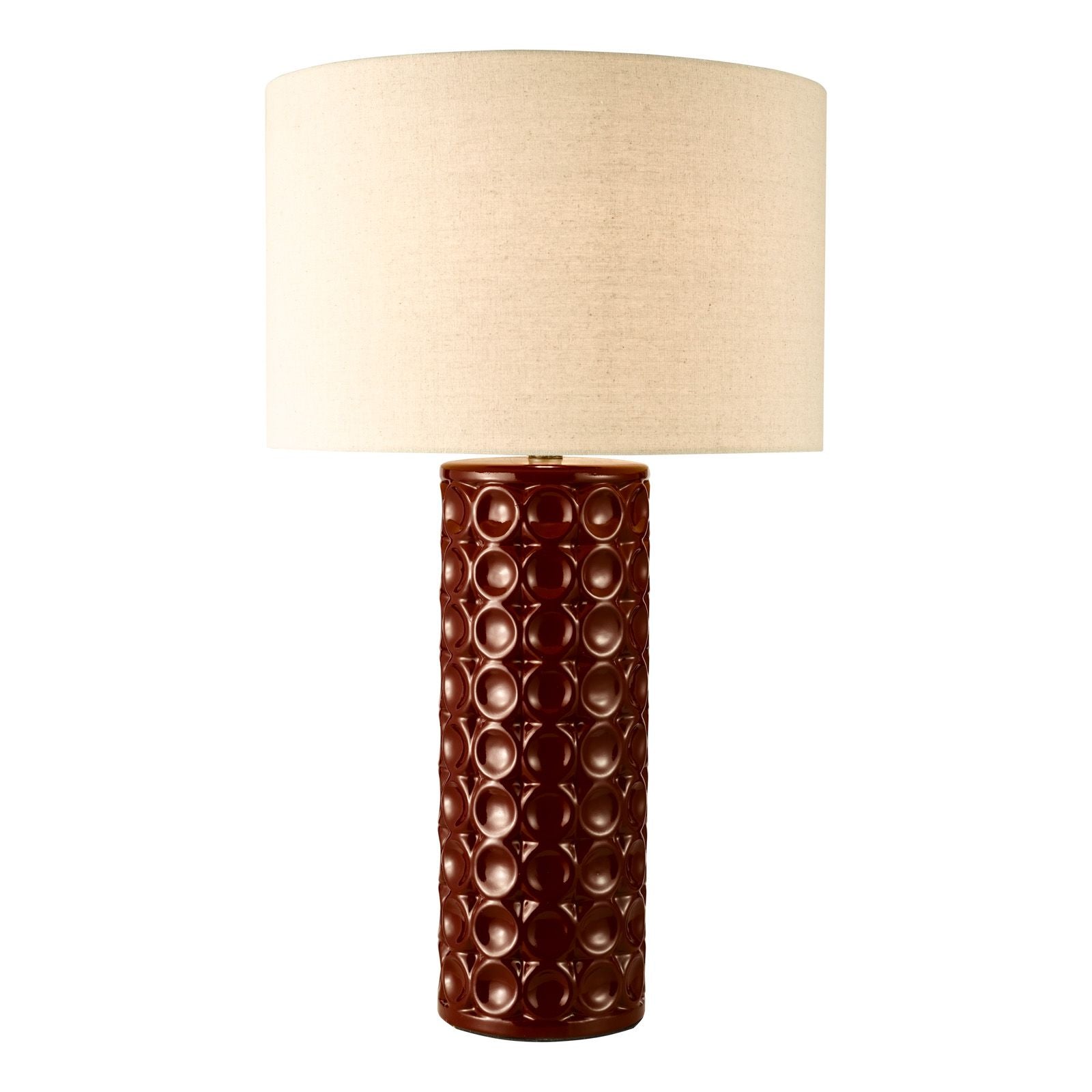 Raja Table Lamp- Red and Antique Bronze With Shade
