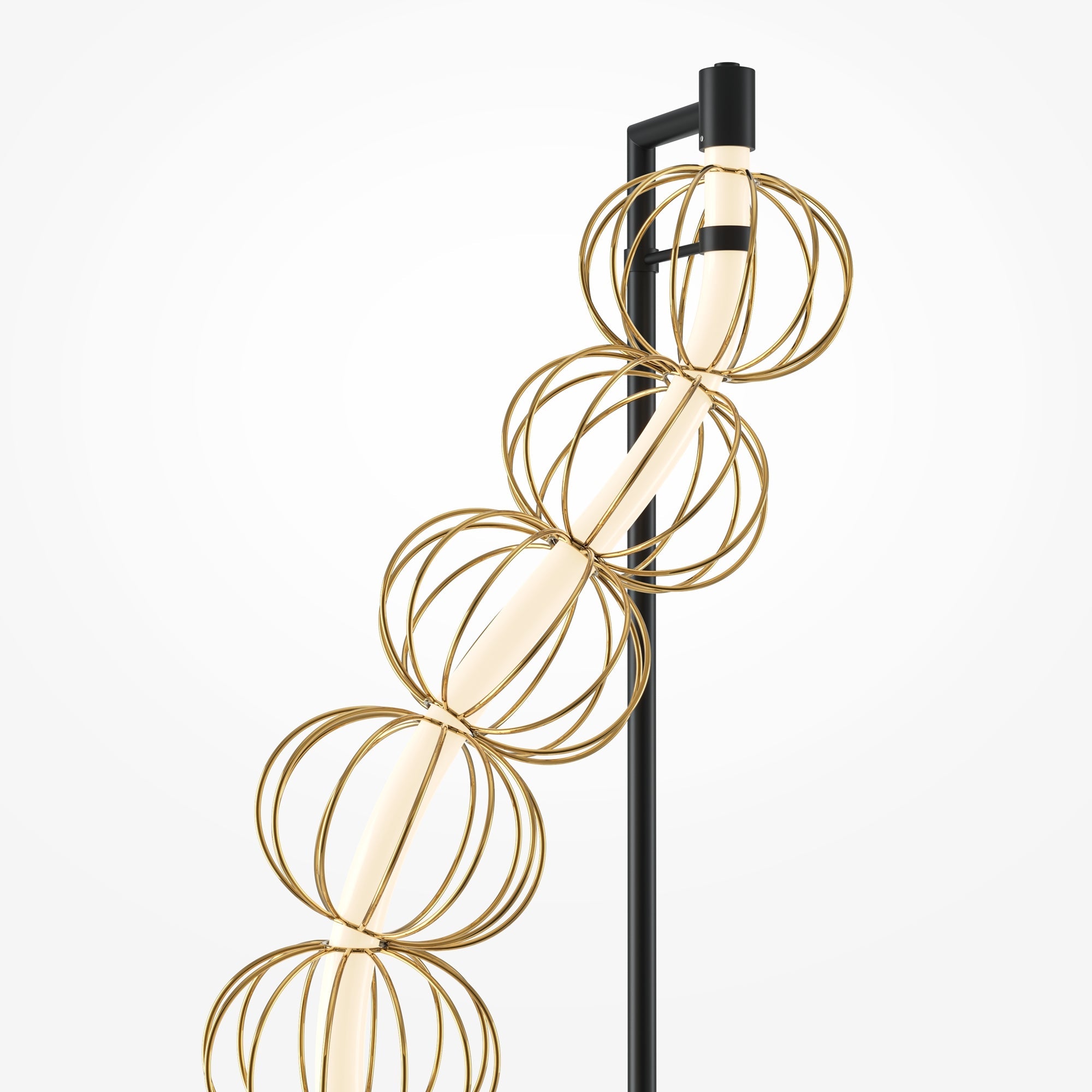 Golden Cage Floor lamp Integrated LED - Gold & White Finish