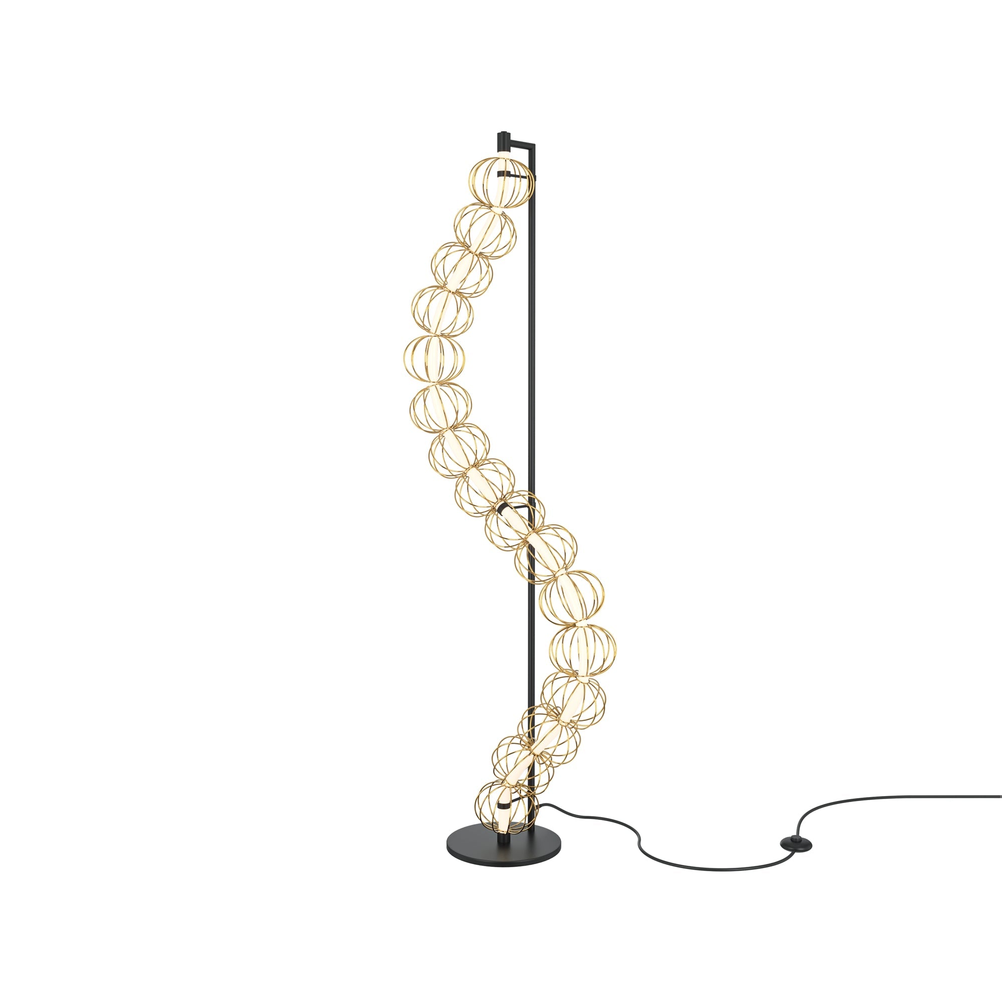 Golden Cage Floor lamp Integrated LED - Gold & White Finish