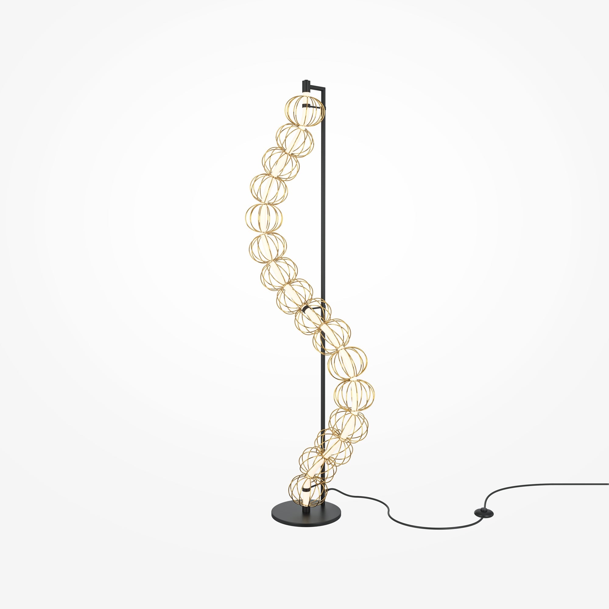 Golden Cage Floor lamp Integrated LED - Gold & White Finish