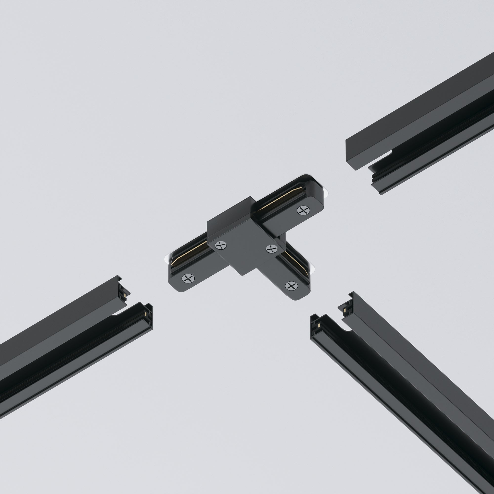 T-connector Unity Components for surface-mounted track system