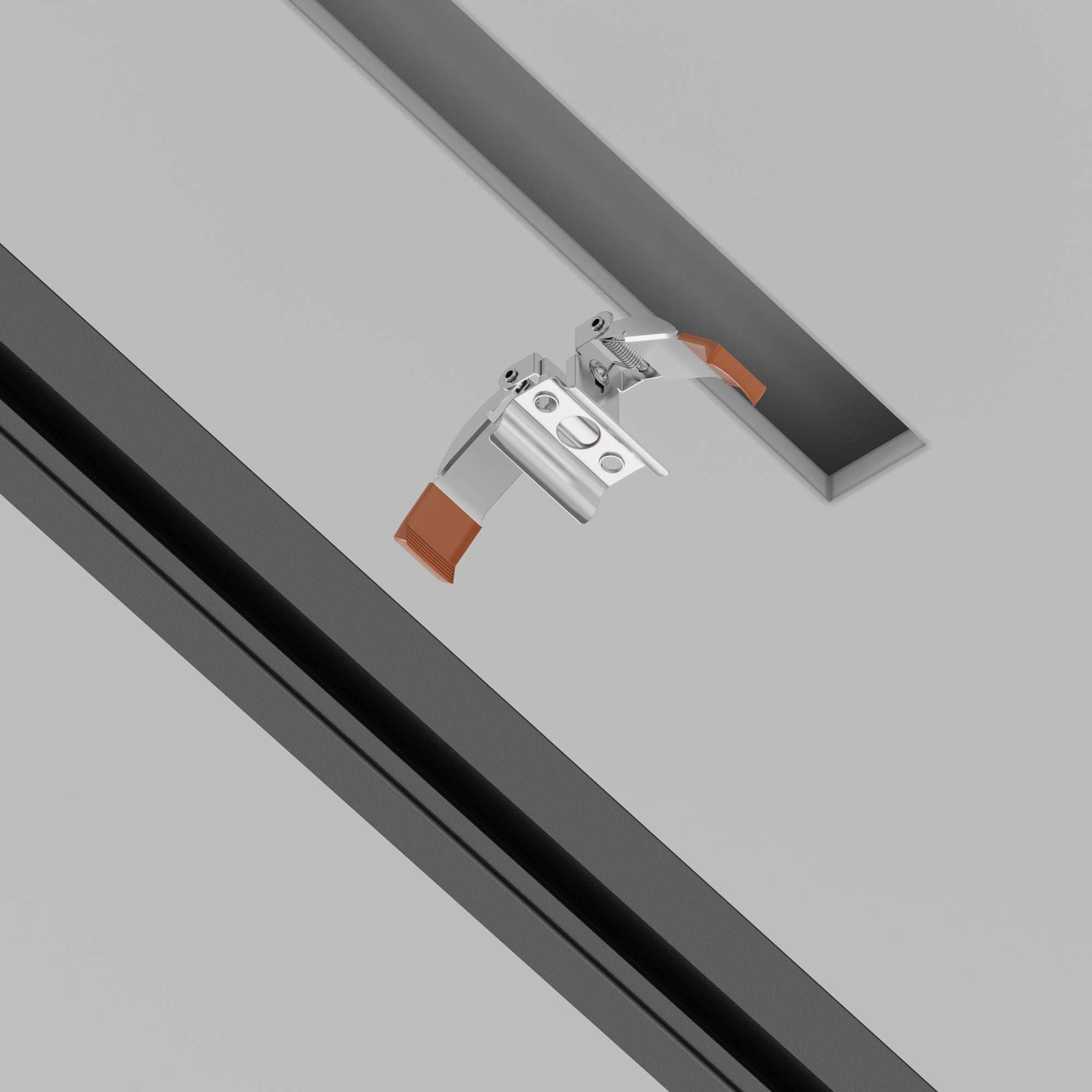 Spring holder Unity recessed silver Components for build-in track system