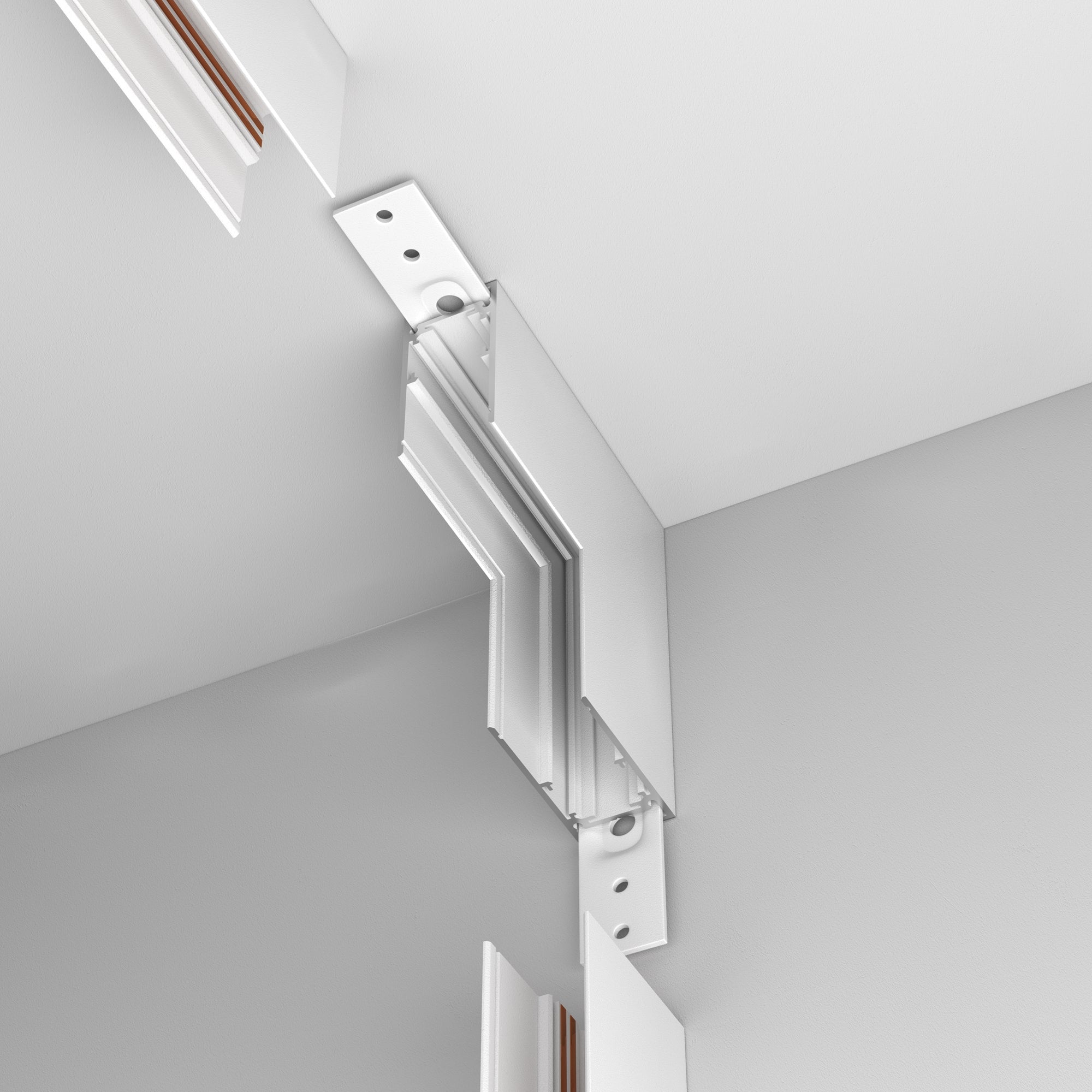 Internal L-connector Exility surface-mounted