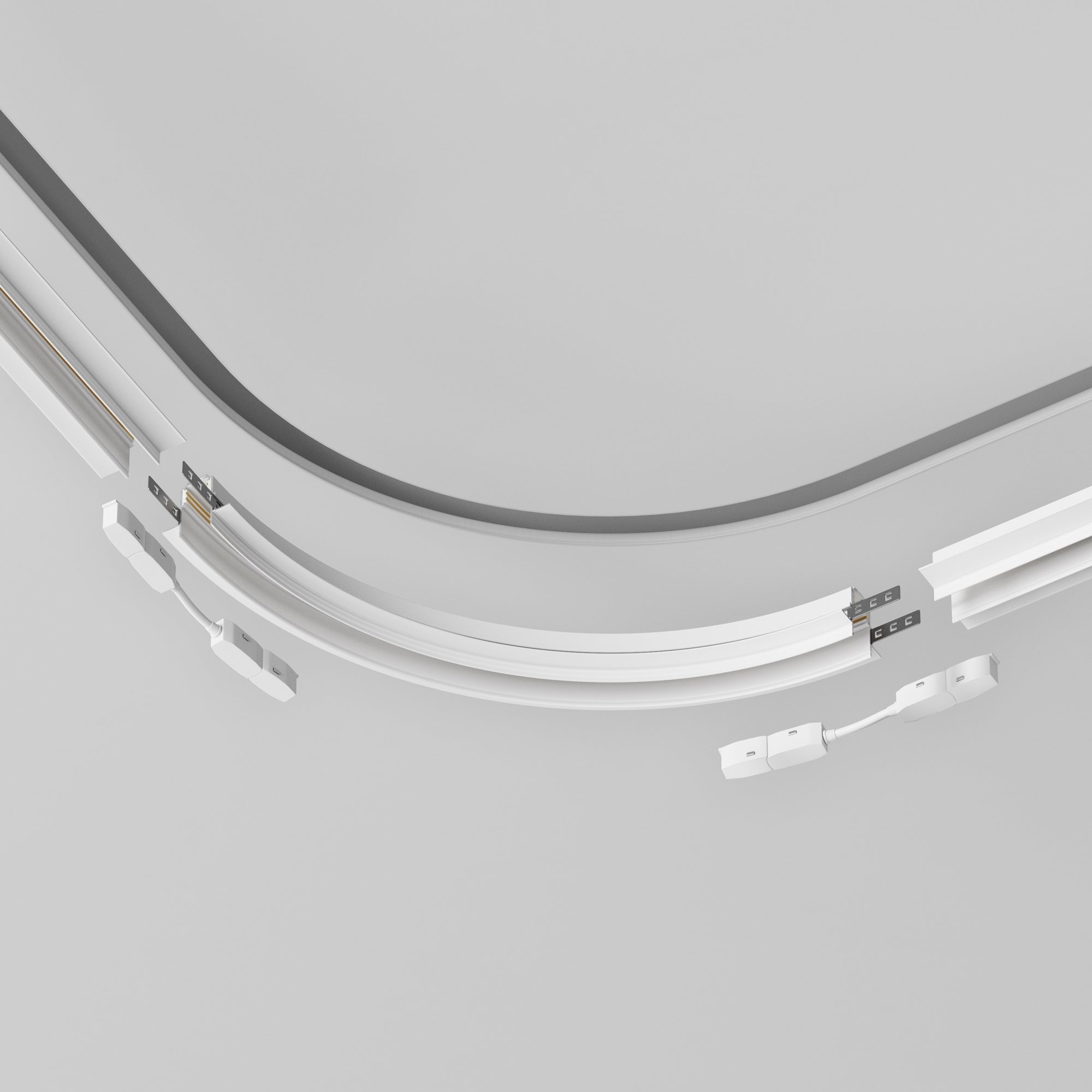 Radius connector R300 Exility recessed mounting track for plasterboard 12,5 mm,