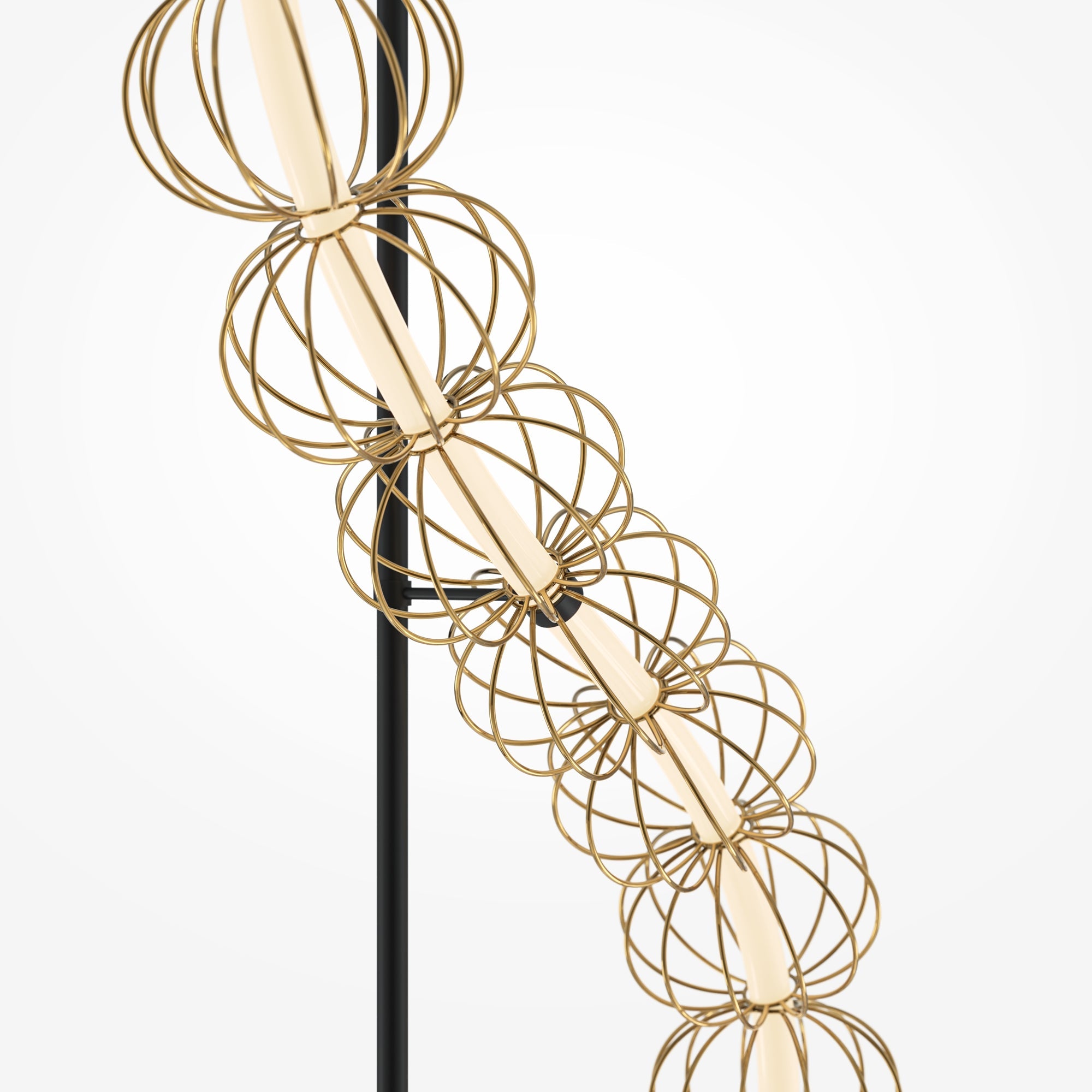 Golden Cage Floor lamp Integrated LED - Gold & White Finish