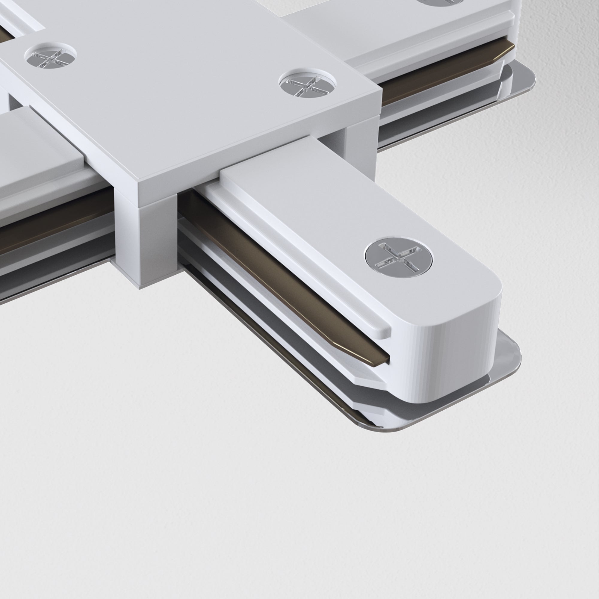X-connector Unity Components for surface-mounted track system