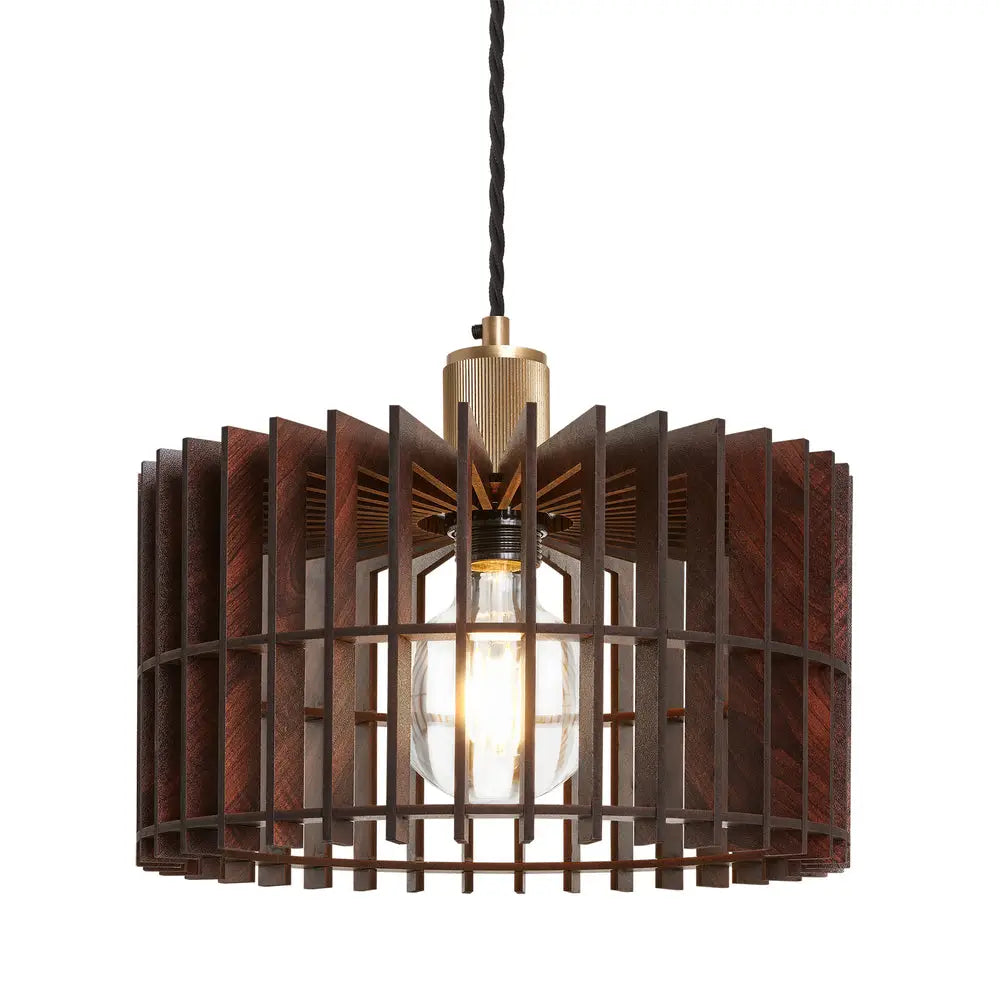 Rift Slatted Wooden Pendant Light - Drum/Mushroom /Cone
