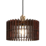 Rift Slatted Wooden Pendant Light - Drum/Mushroom /Cone