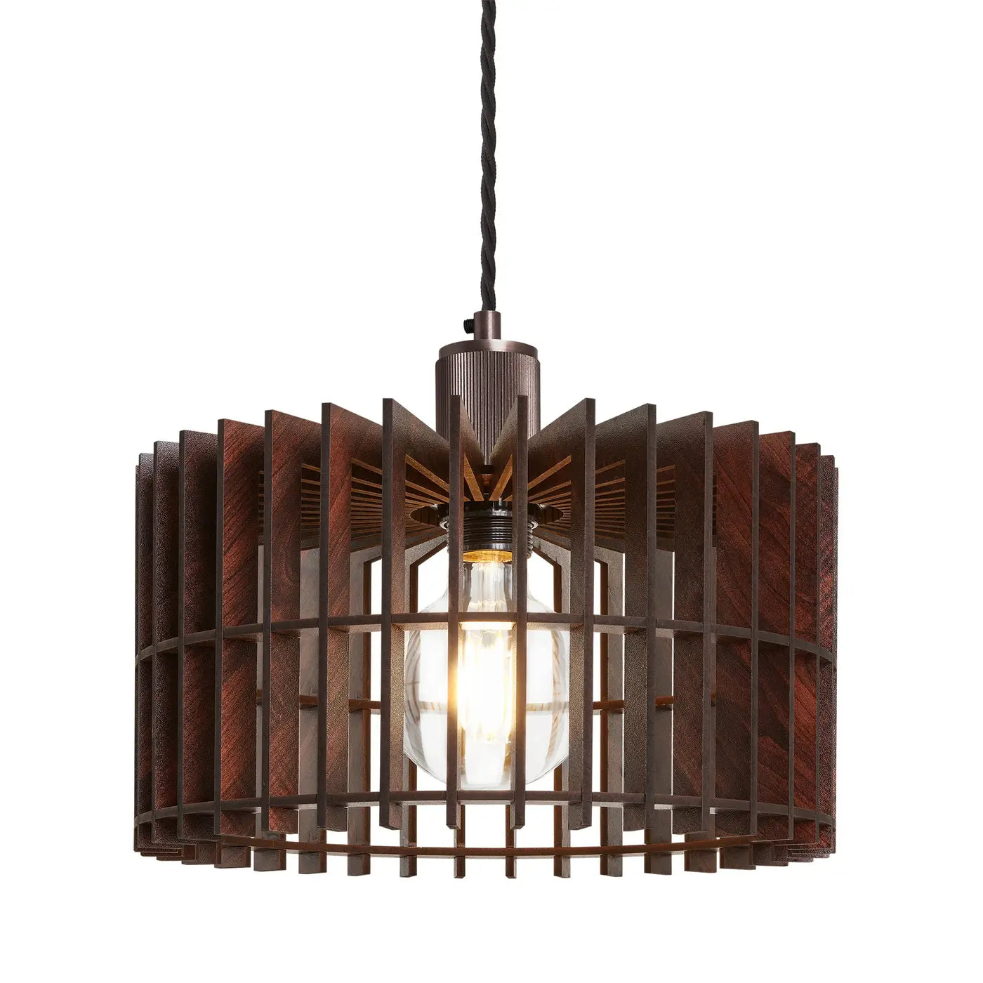 Rift Slatted Wooden Pendant Light - Drum/Mushroom /Cone