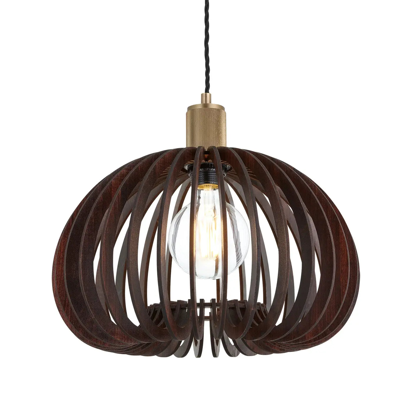 Rift Slatted Wooden Pendant Light - Drum/Mushroom /Cone