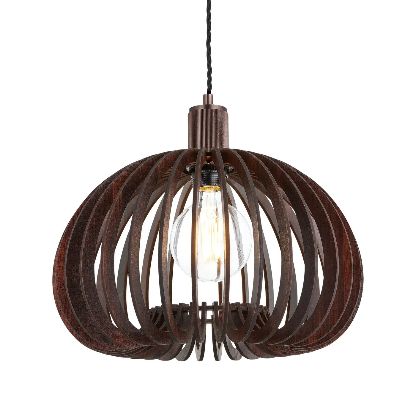 Rift Slatted Wooden Pendant Light - Drum/Mushroom /Cone