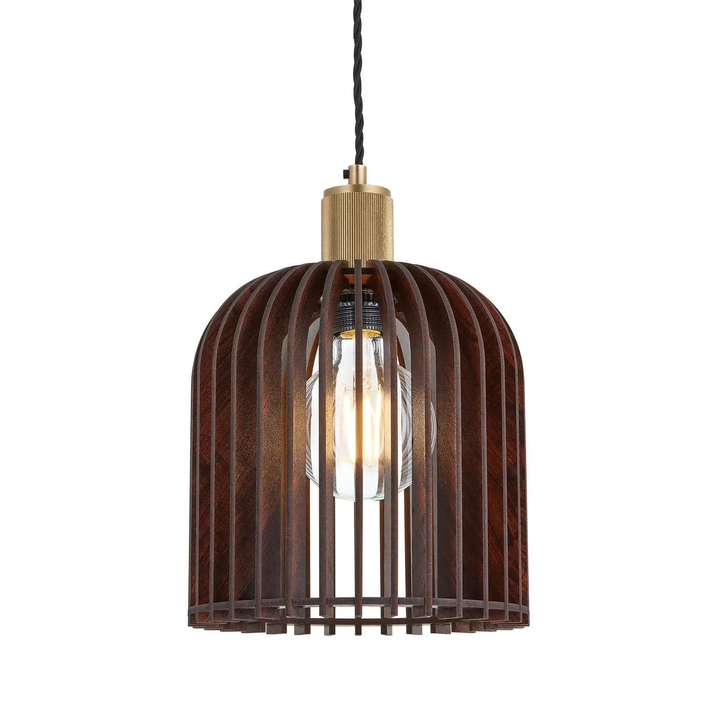 Rift Slatted Wooden Pendant Light - Drum/Mushroom /Cone