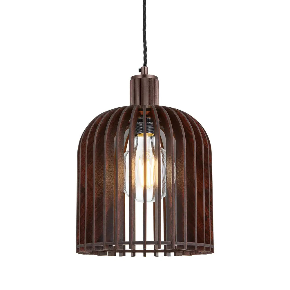 Rift Slatted Wooden Pendant Light - Drum/Mushroom /Cone