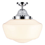 Rydal semi flush pendant chrome with opal glass/Clear Glass, IP44 rated