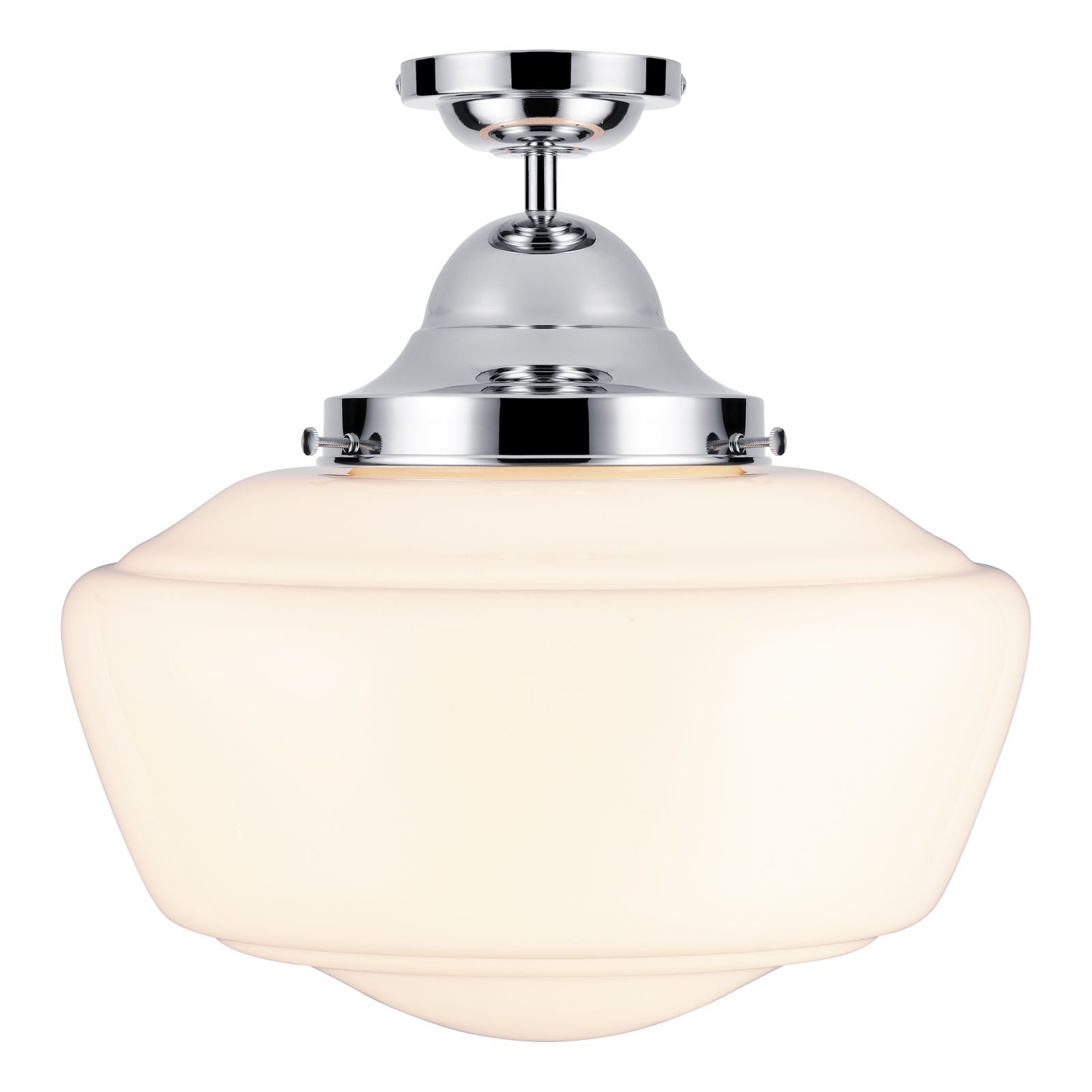 Rydal semi flush pendant chrome with opal glass/Clear Glass, IP44 rated