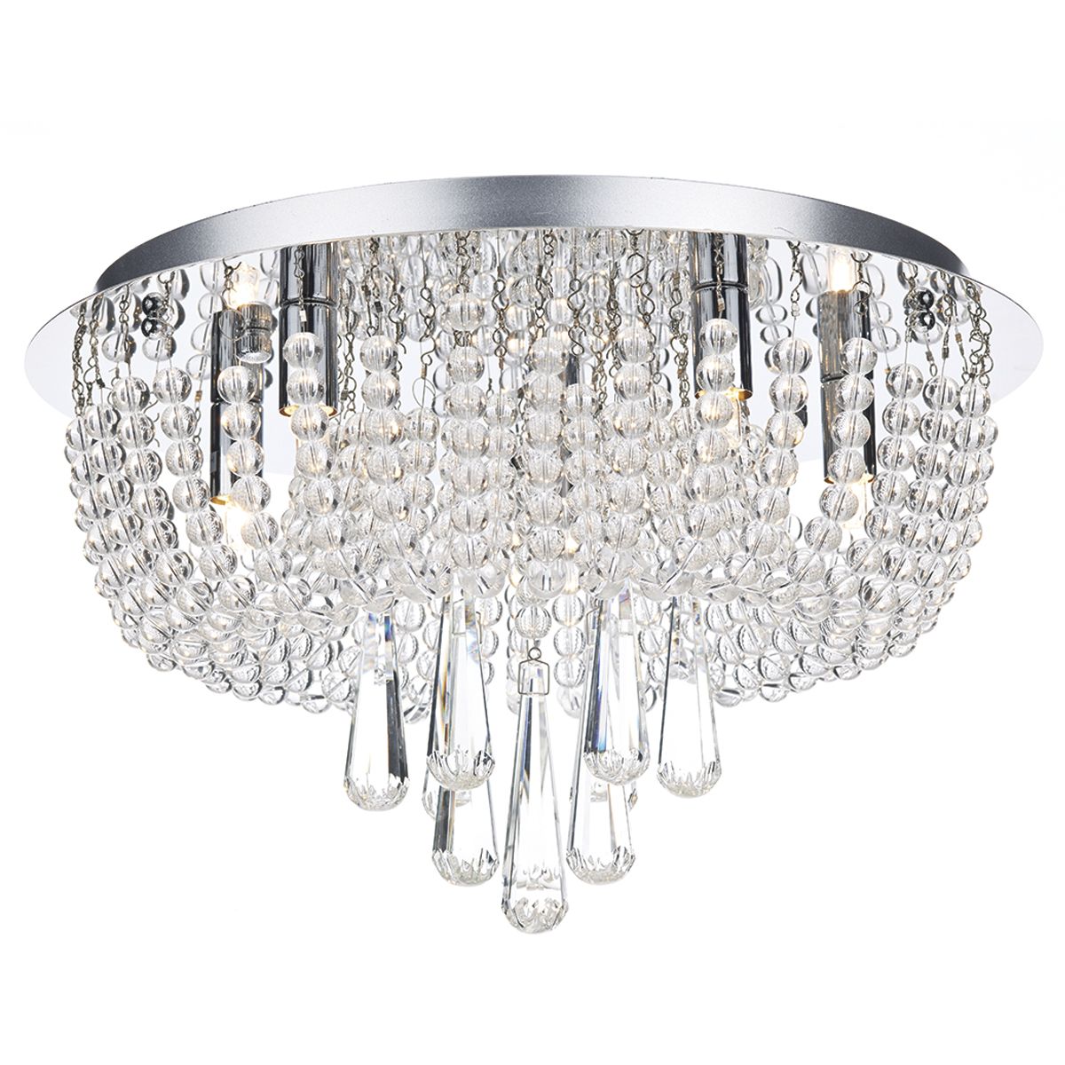 Saigon 5 Light Flush Polished Chrome / Clear