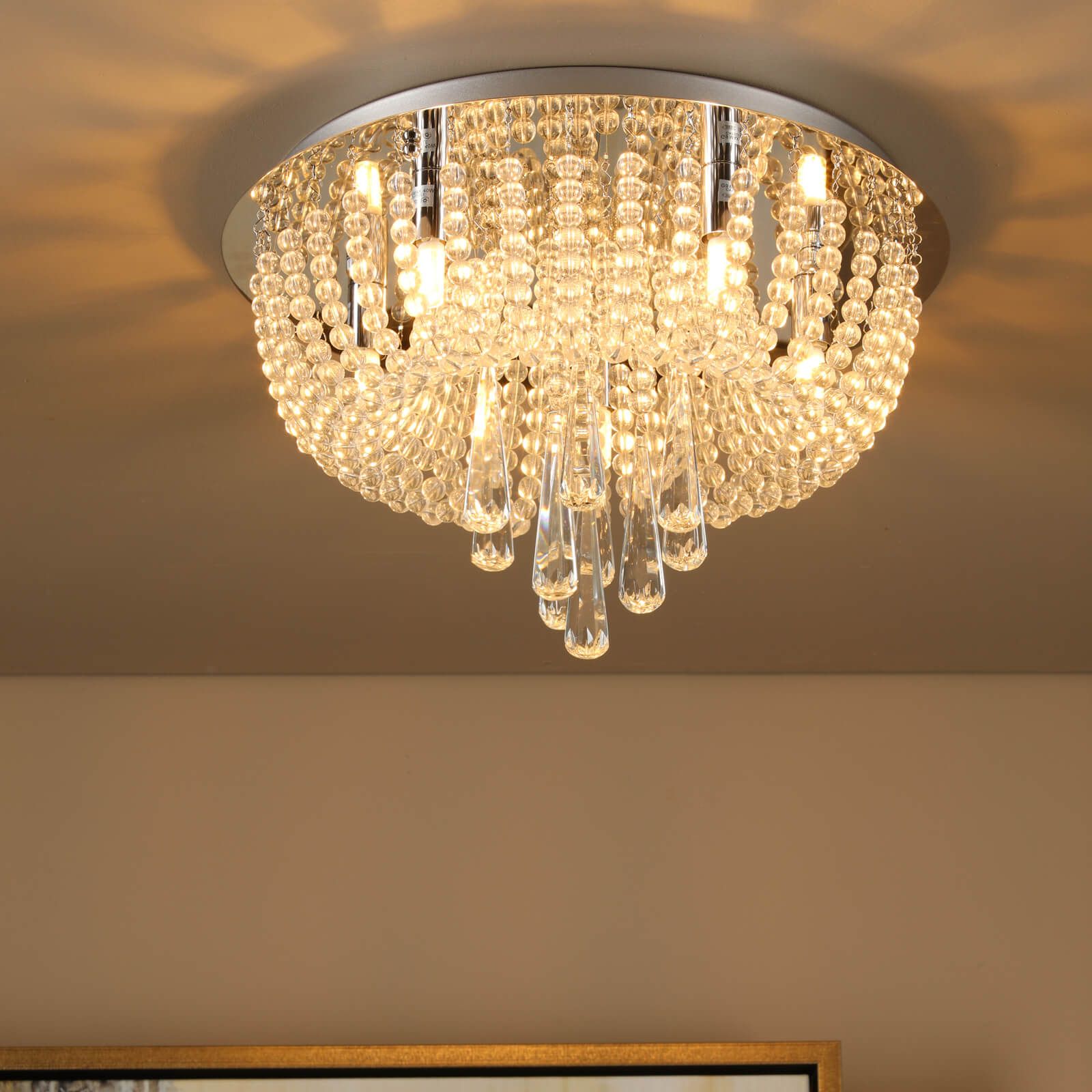 Saigon 5 Light Flush Polished Chrome / Clear