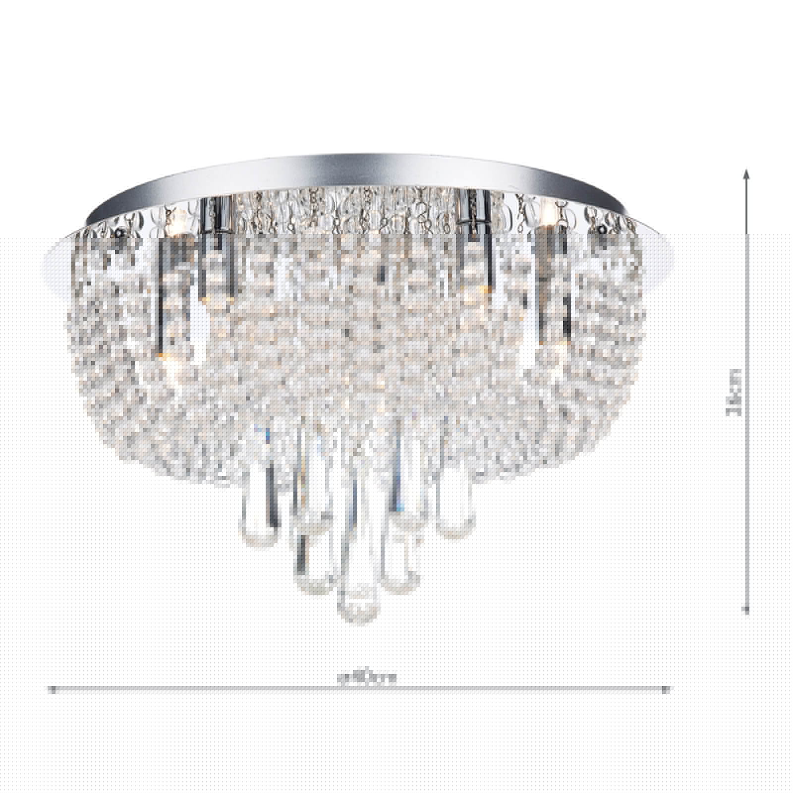 Saigon 5 Light Flush Polished Chrome / Clear