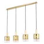Savannah 4 Light Bar Pendant- Satin Gold and Gold Ombre Glass