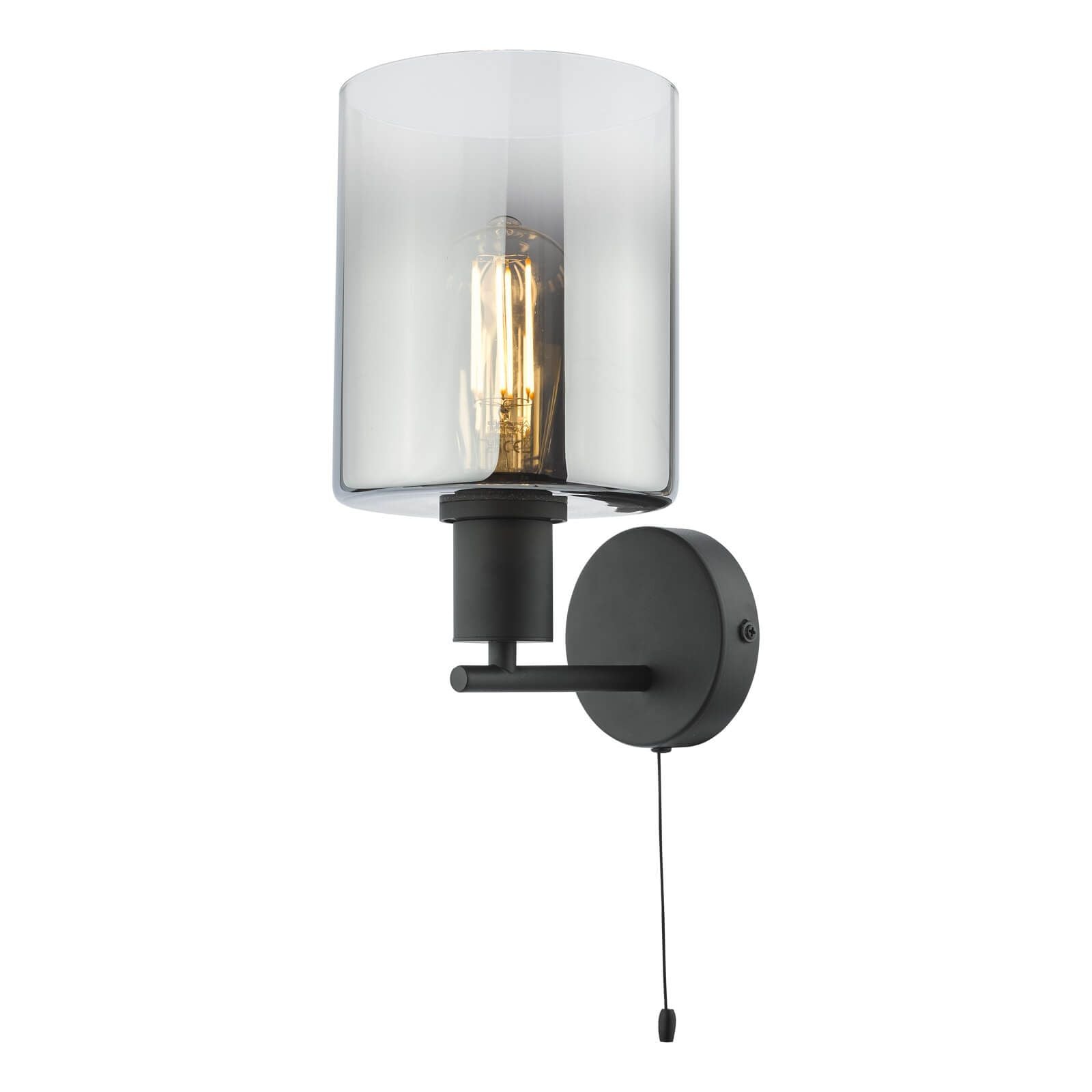 Savannah Wall Light- Matt Black and Smoked Glass/Satin Gold and Gold Ombre Glass