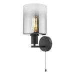 Savannah Wall Light- Matt Black and Smoked Glass/Satin Gold and Gold Ombre Glass