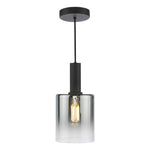 Savannah Pendant- Matt Black and Smoked Glass/ Satin Gold and Gold Ombre Glass
