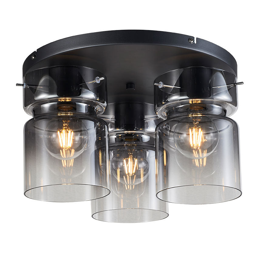 Camden Semi Flush Ceiling Light- Grey/ Silver/ Copper Finishes